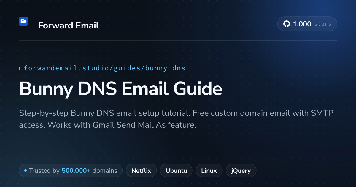 كيفية إعداد البريد الإلكتروني باستخدام Bunny DNS