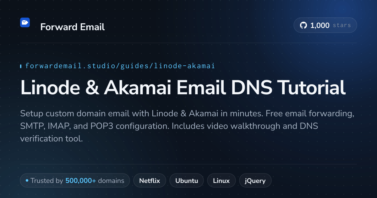 كيفية إعداد البريد الإلكتروني باستخدام Linode & Akamai