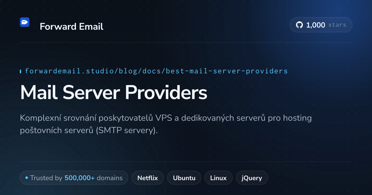 Nejlepší poskytovatelé poštovních serverů
