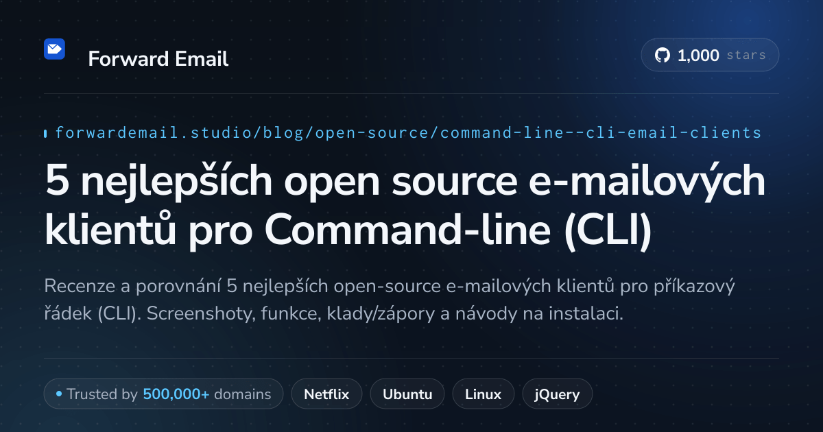 5 nejlepších open source e-mailových klientů pro Command-line (CLI) 2026