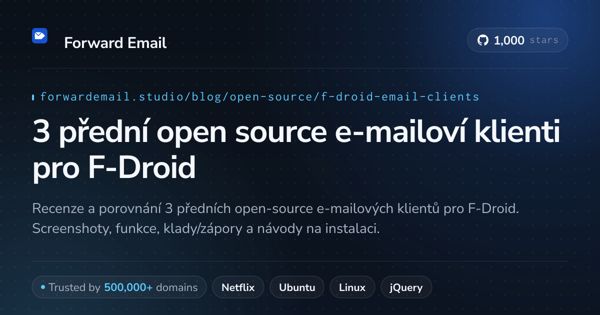 3 přední open source e-mailoví klienti pro F-Droid 2026