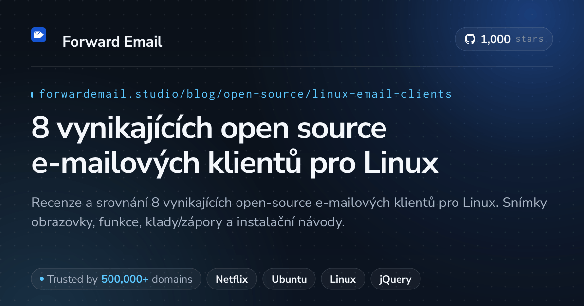 8 vynikajících open source e-mailových klientů pro Linux 2026