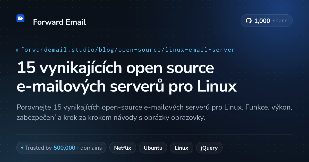 15 vynikajících open source e-mailových serverů pro Linux 2026