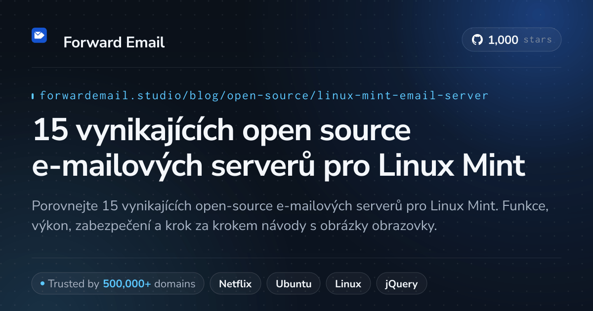 15 vynikajících open source e-mailových serverů pro Linux Mint 2026