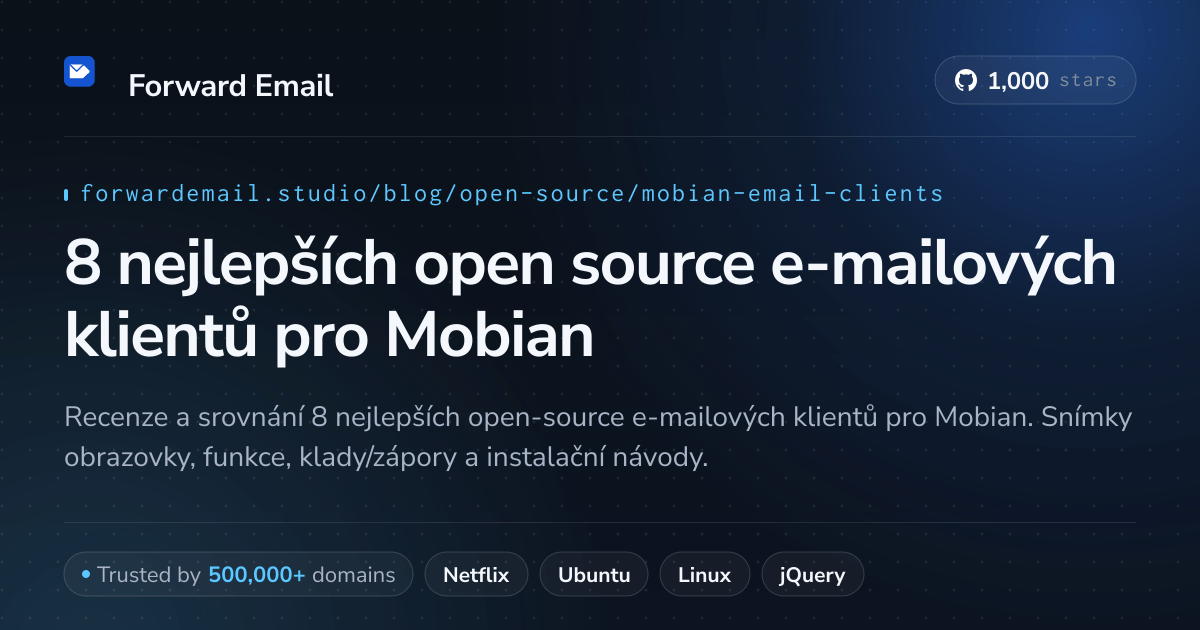 8 nejlepších open source e-mailových klientů pro Mobian 2026