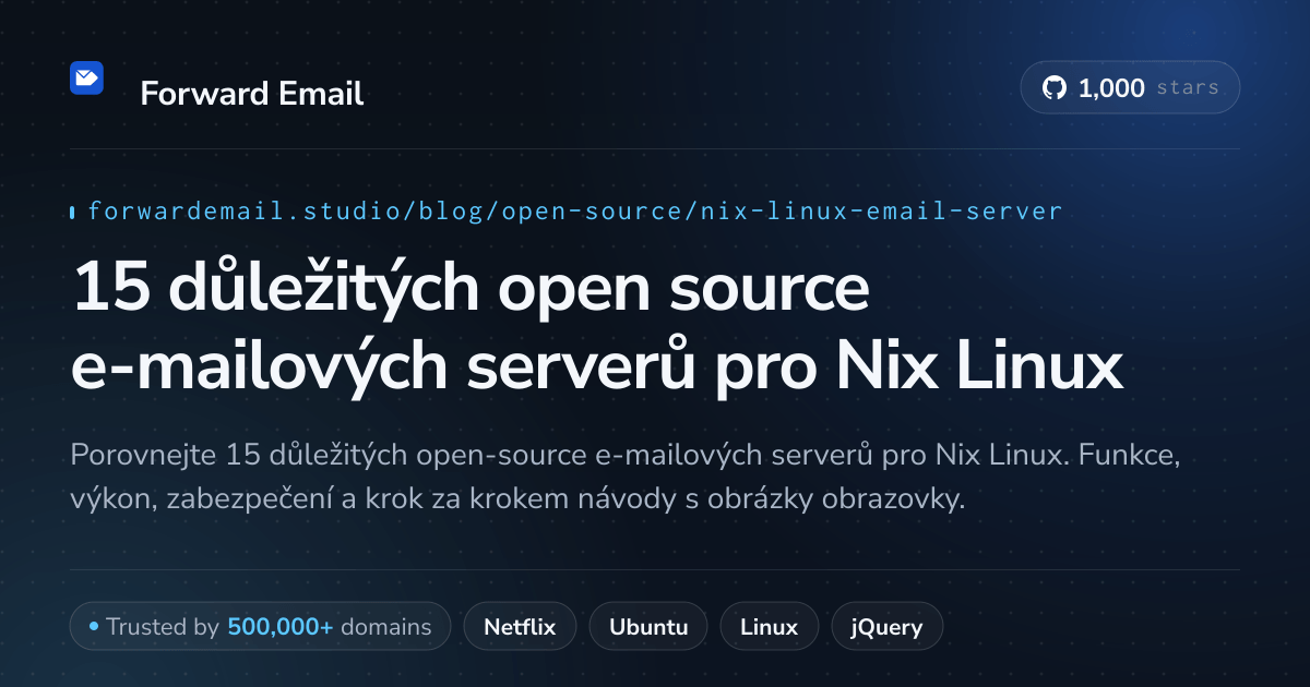 15 důležitých open source e-mailových serverů pro Nix Linux 2026