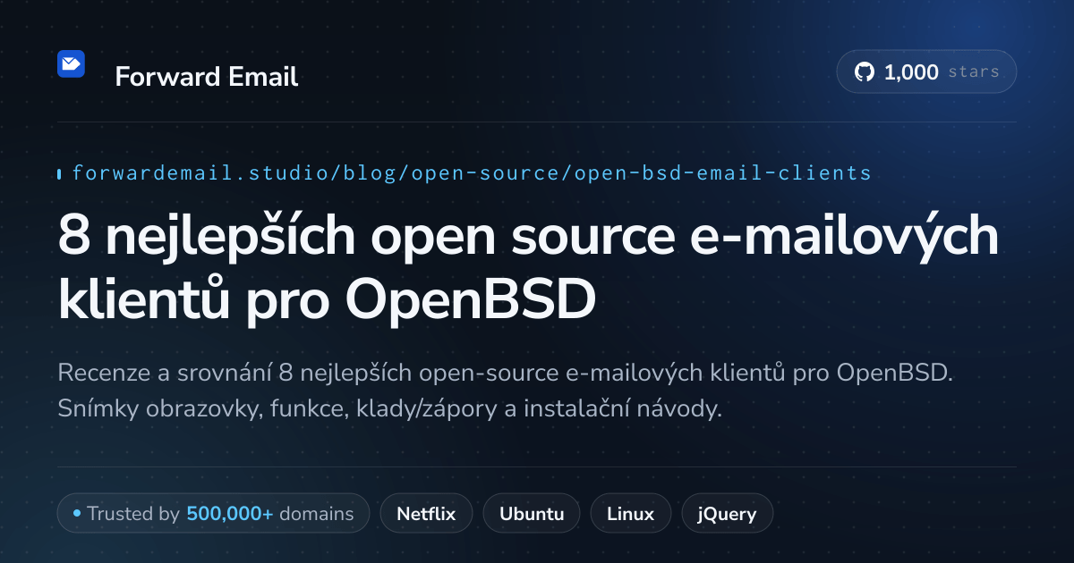 8 nejlepších open source e-mailových klientů pro OpenBSD 2026