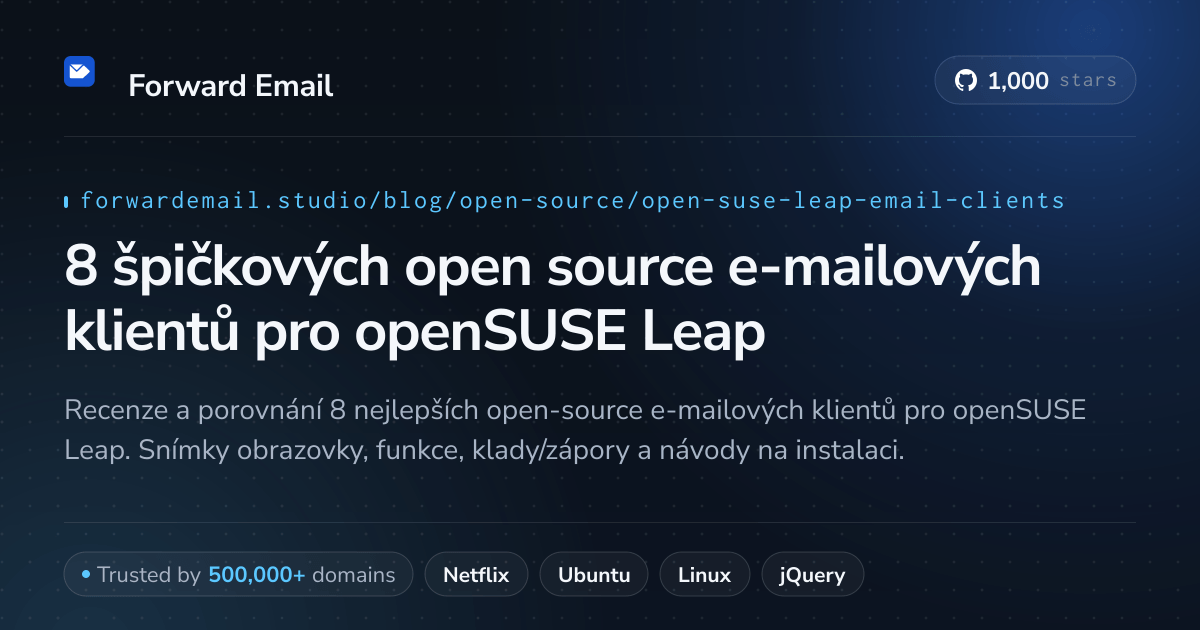 8 špičkových open source e-mailových klientů pro openSUSE Leap 2026