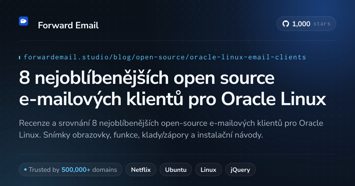 8 nejoblíbenějších open source e-mailových klientů pro Oracle Linux 2026
