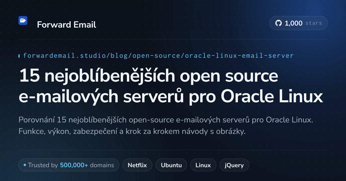 15 nejoblíbenějších open source e-mailových serverů pro Oracle Linux 2026