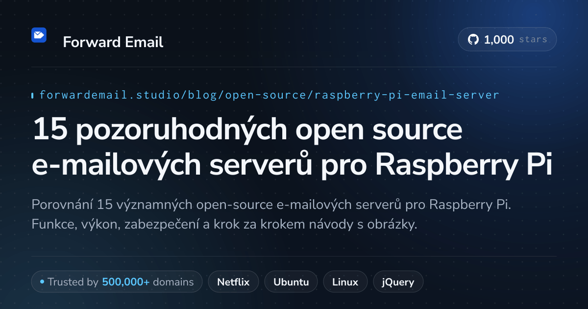 15 pozoruhodných open source e-mailových serverů pro Raspberry Pi 2026