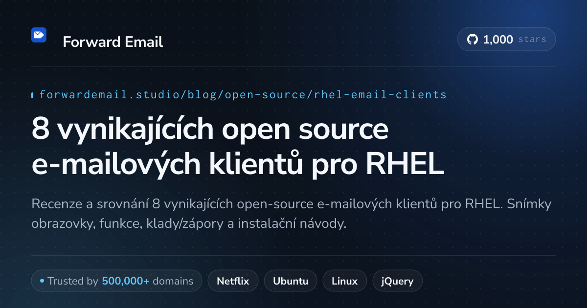 8 vynikajících open source e-mailových klientů pro RHEL 2026