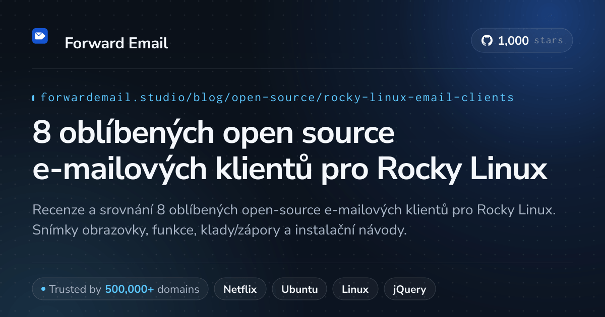 8 oblíbených open source e-mailových klientů pro Rocky Linux 2026