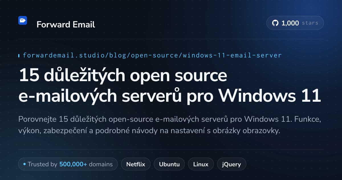 15 důležitých open source e-mailových serverů pro Windows 11 2026