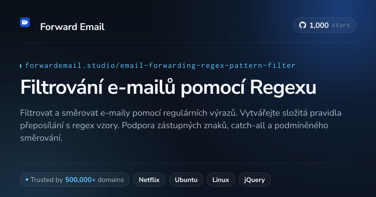 Filtrování e-mailů pomocí Regexu - Pokročilé vzory pro vlastní domény