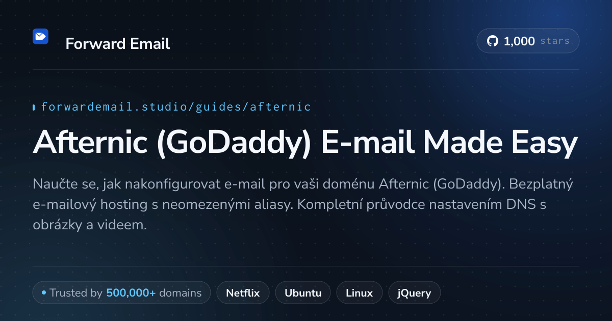 Jak nastavit e-mail pomocí Afternic (GoDaddy)