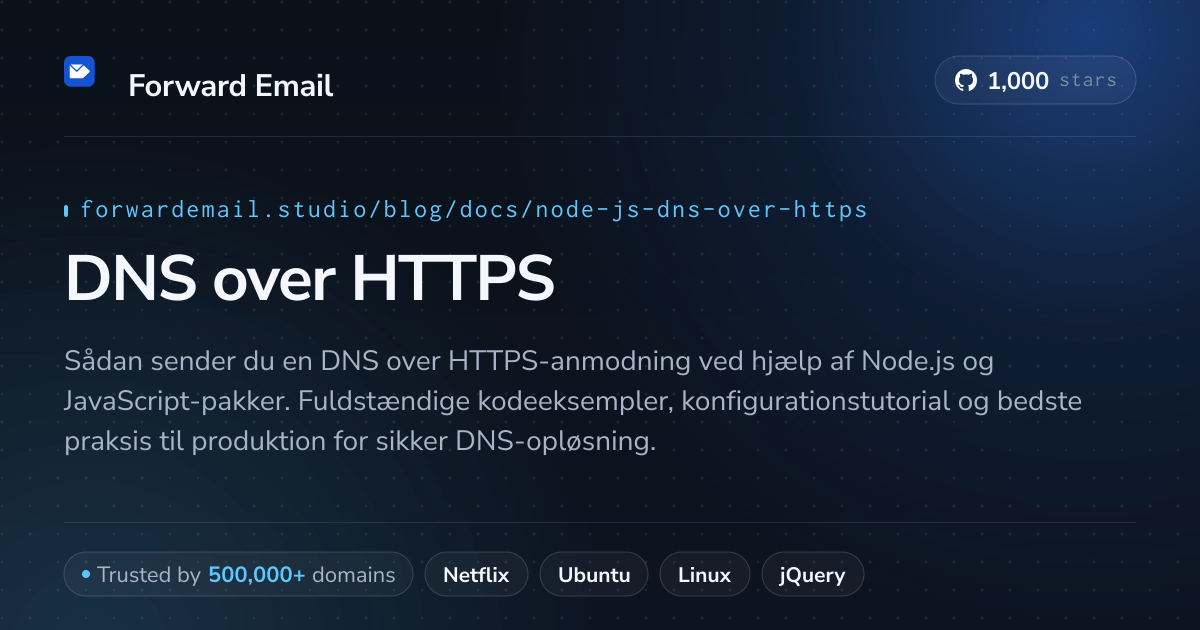Node.js DNS over HTTPS