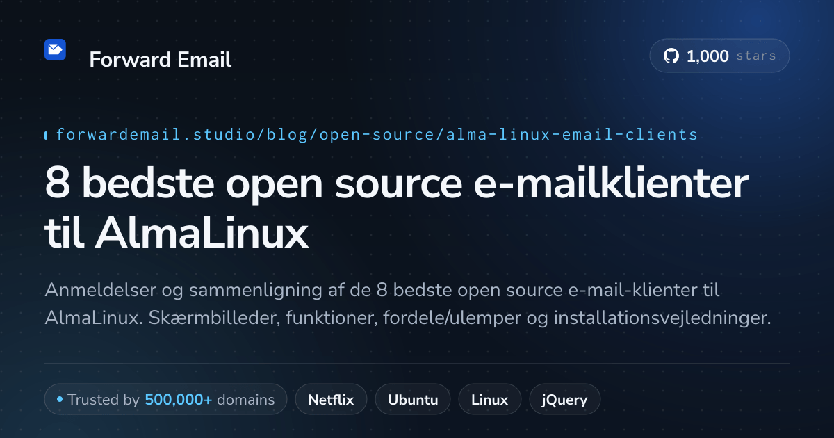 8 bedste open source e-mailklienter til AlmaLinux 2026