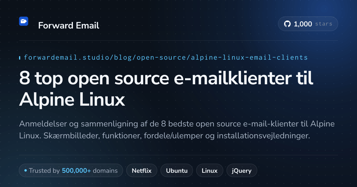8 top open source e-mailklienter til Alpine Linux 2026