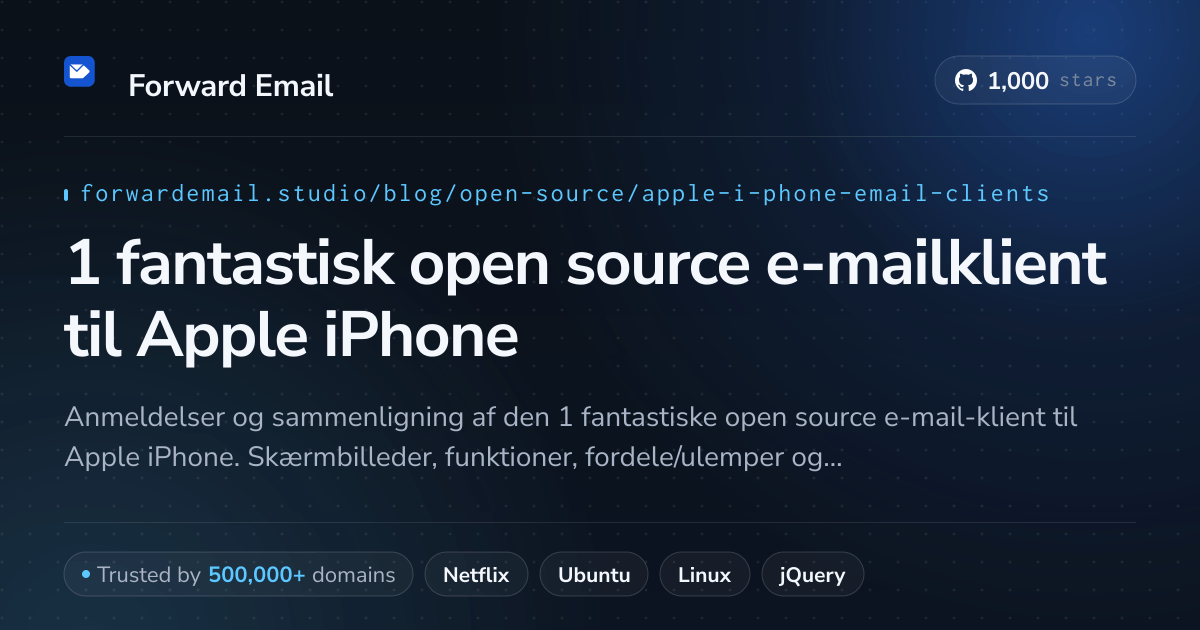 1 fantastisk open source e-mailklient til Apple iPhone 2026