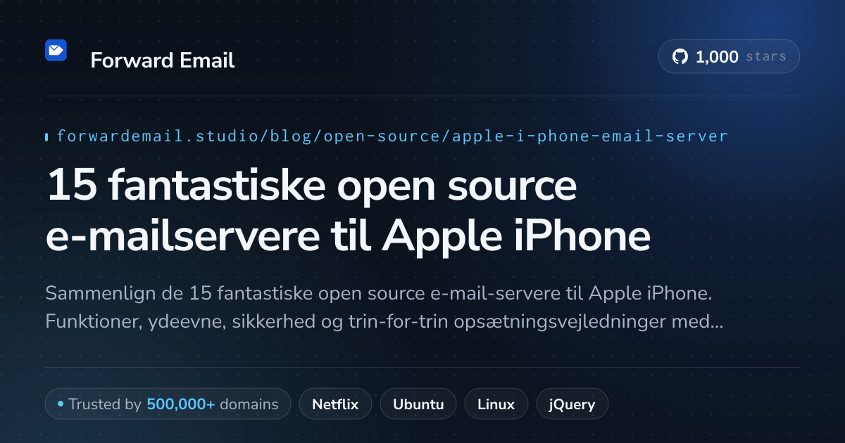 15 fantastiske open source e-mailservere til Apple iPhone 2026