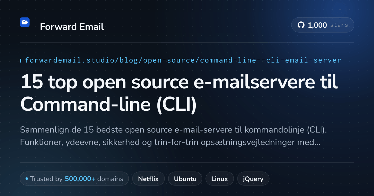 15 top open source e-mailservere til Command-line (CLI) 2026