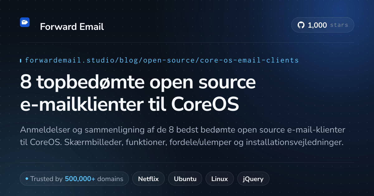 8 topbedømte open source e-mailklienter til CoreOS 2026