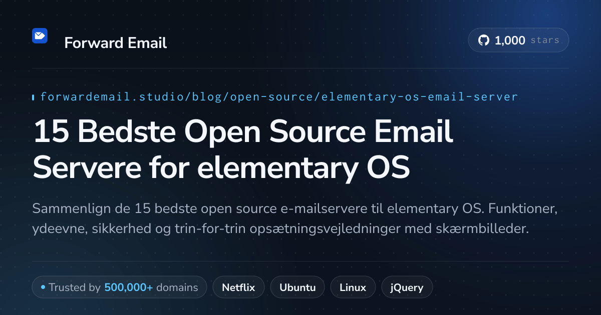 15 Bedste Open Source Email Servere for elementary OS 2026