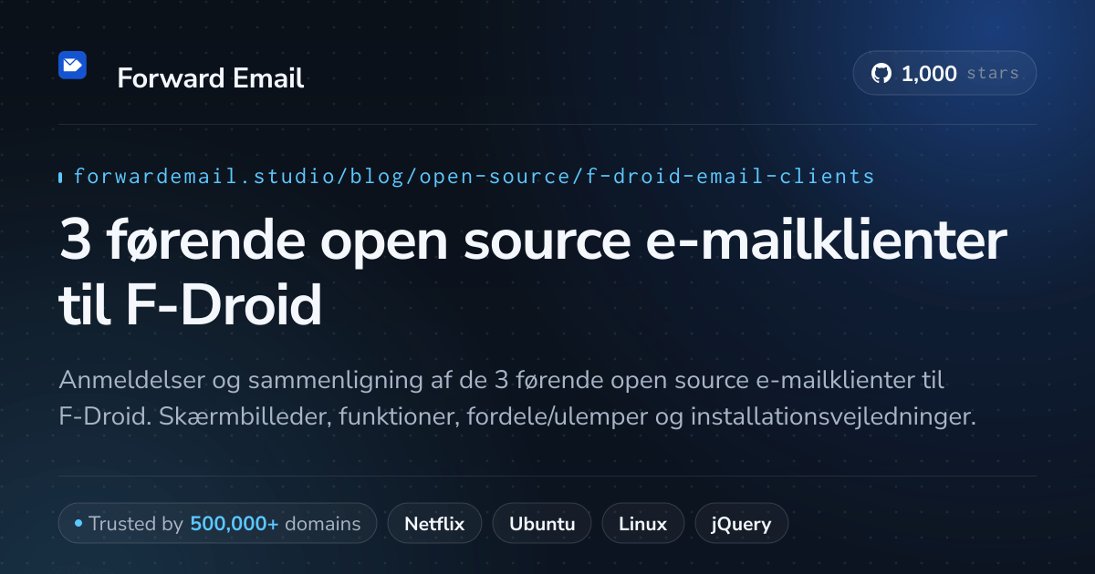 3 førende open source e-mailklienter til F-Droid 2026