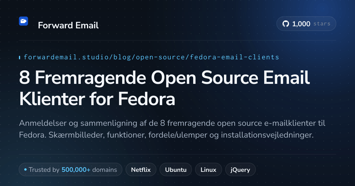 8 Fremragende Open Source Email Klienter for Fedora 2026
