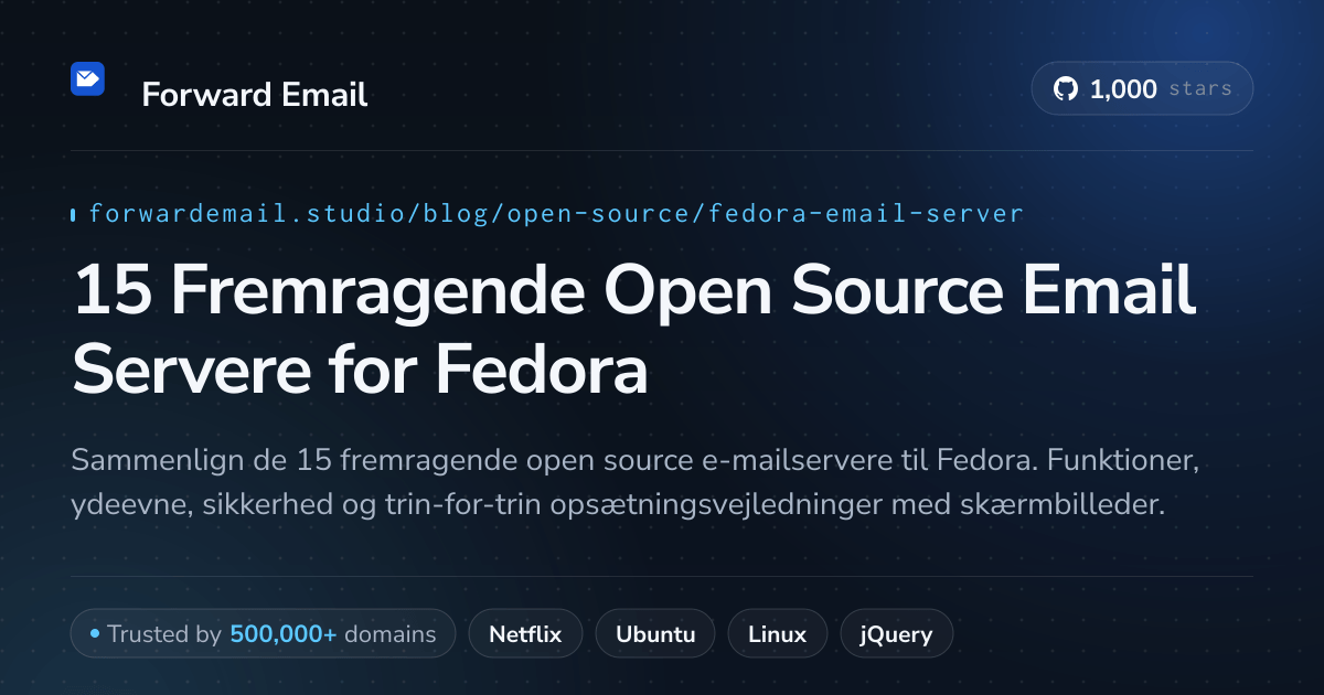 15 Fremragende Open Source Email Servere for Fedora 2026