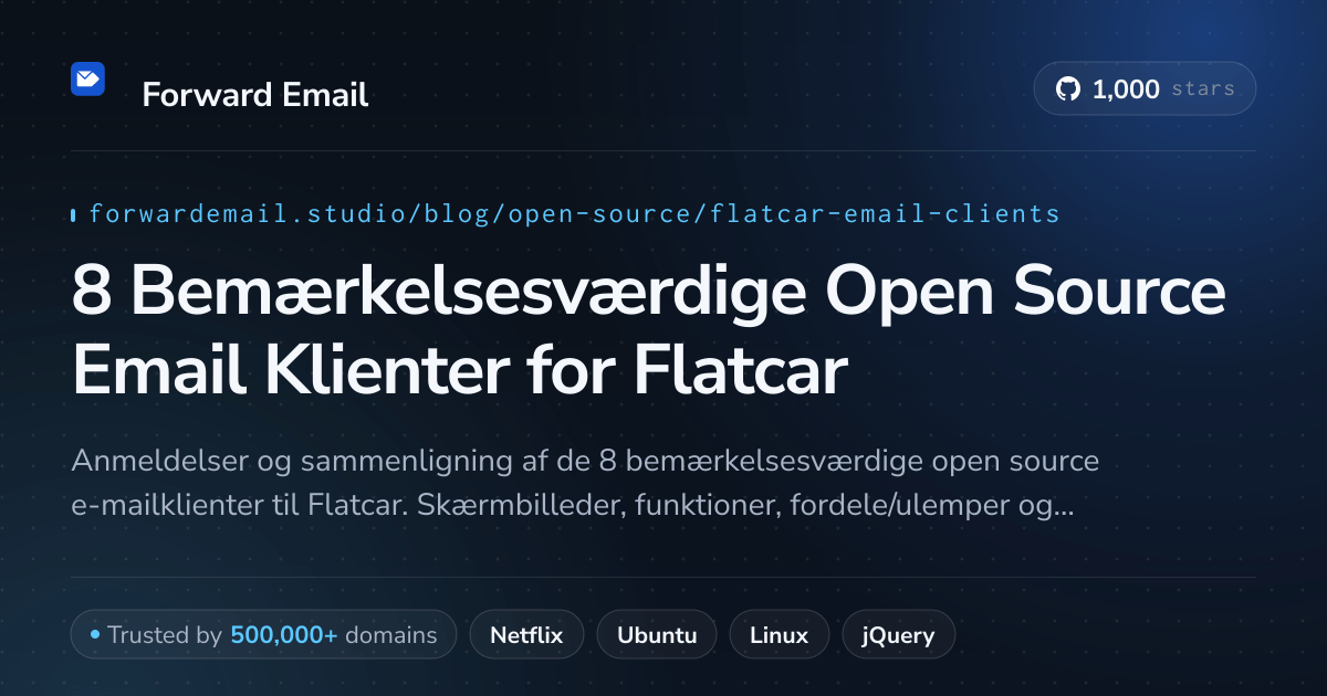 8 Bemærkelsesværdige Open Source Email Klienter for Flatcar 2026