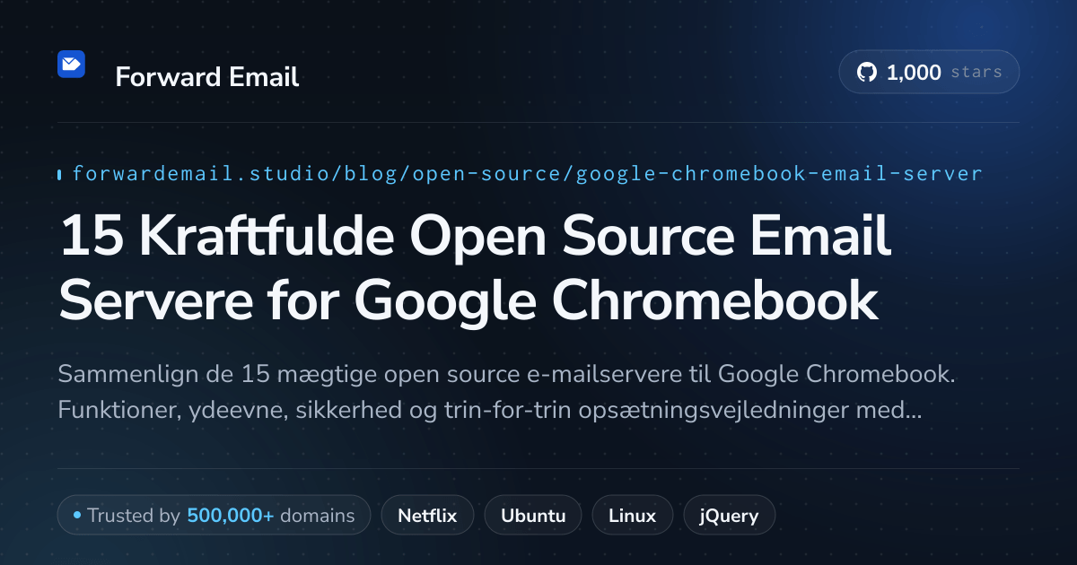 15 Kraftfulde Open Source Email Servere for Google Chromebook 2026