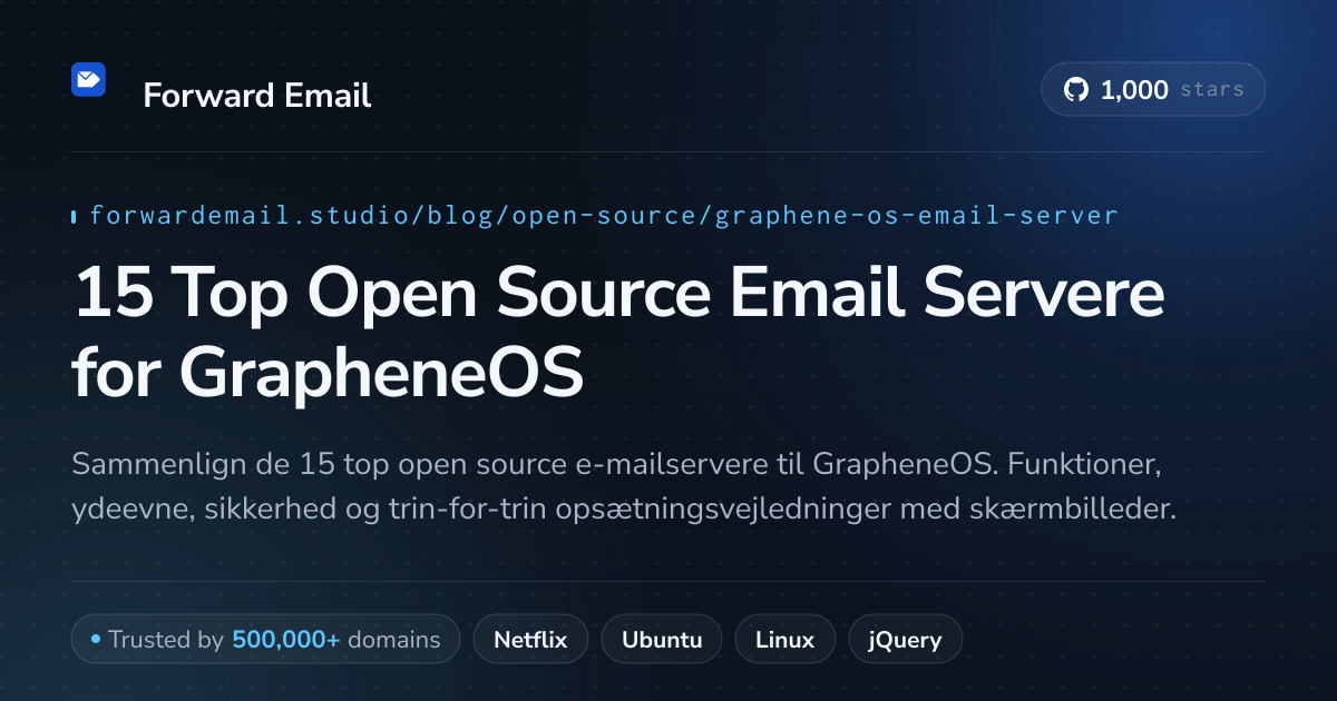 15 Top Open Source Email Servere for GrapheneOS 2026