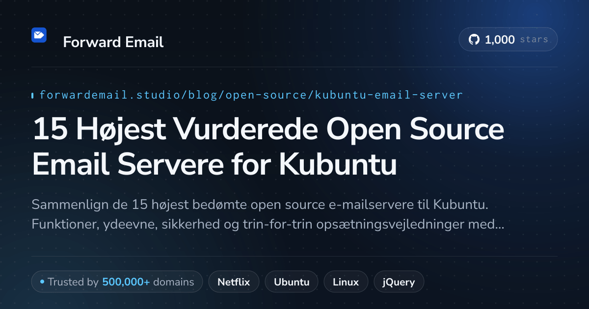 15 Højest Vurderede Open Source Email Servere for Kubuntu 2026