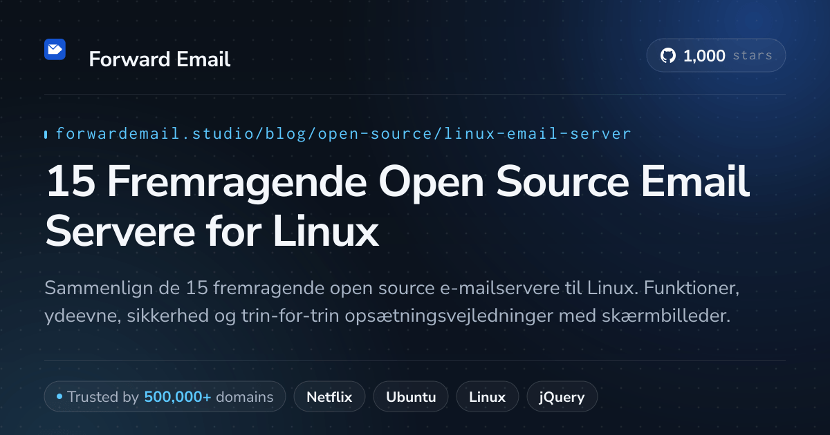 15 Fremragende Open Source Email Servere for Linux 2026