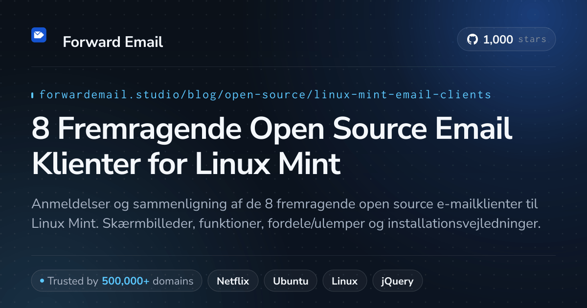 8 Fremragende Open Source Email Klienter for Linux Mint 2026