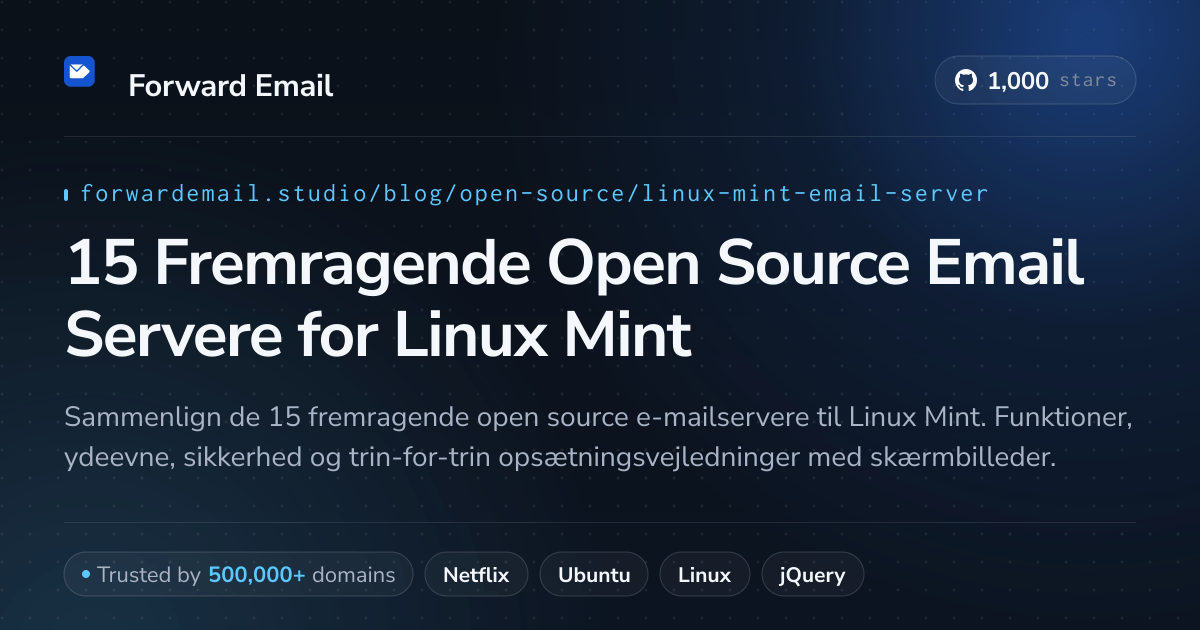 15 Fremragende Open Source Email Servere for Linux Mint 2026