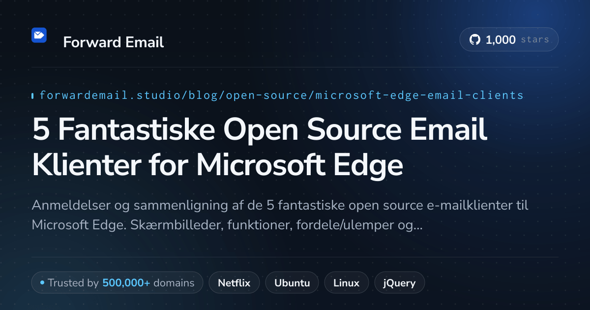 5 Fantastiske Open Source Email Klienter for Microsoft Edge 2026