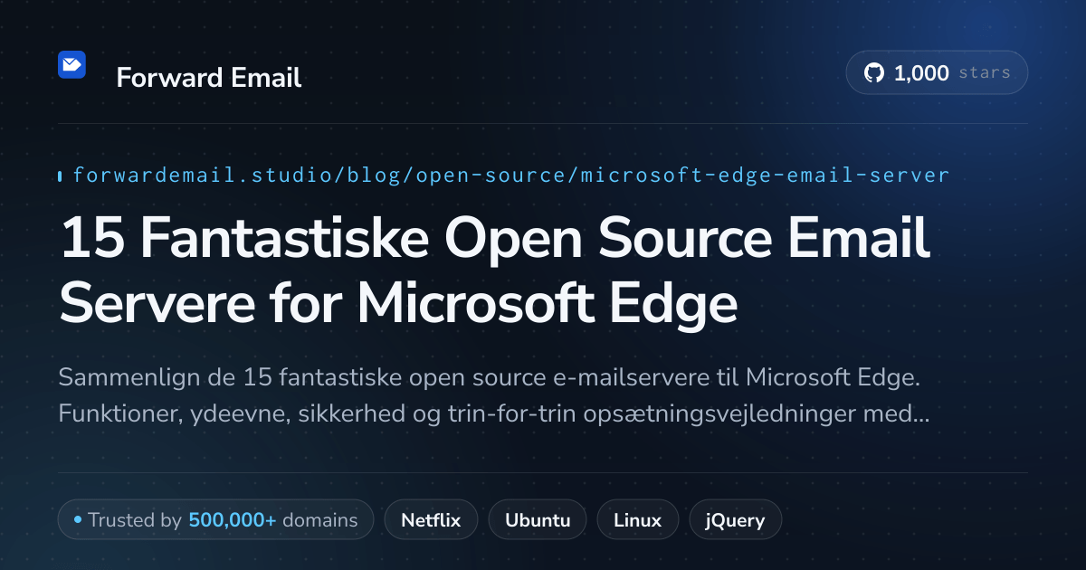 15 Fantastiske Open Source Email Servere for Microsoft Edge 2026