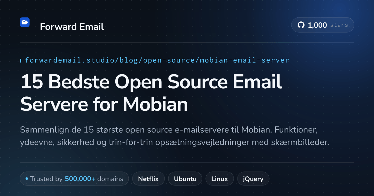 15 Bedste Open Source Email Servere for Mobian 2026