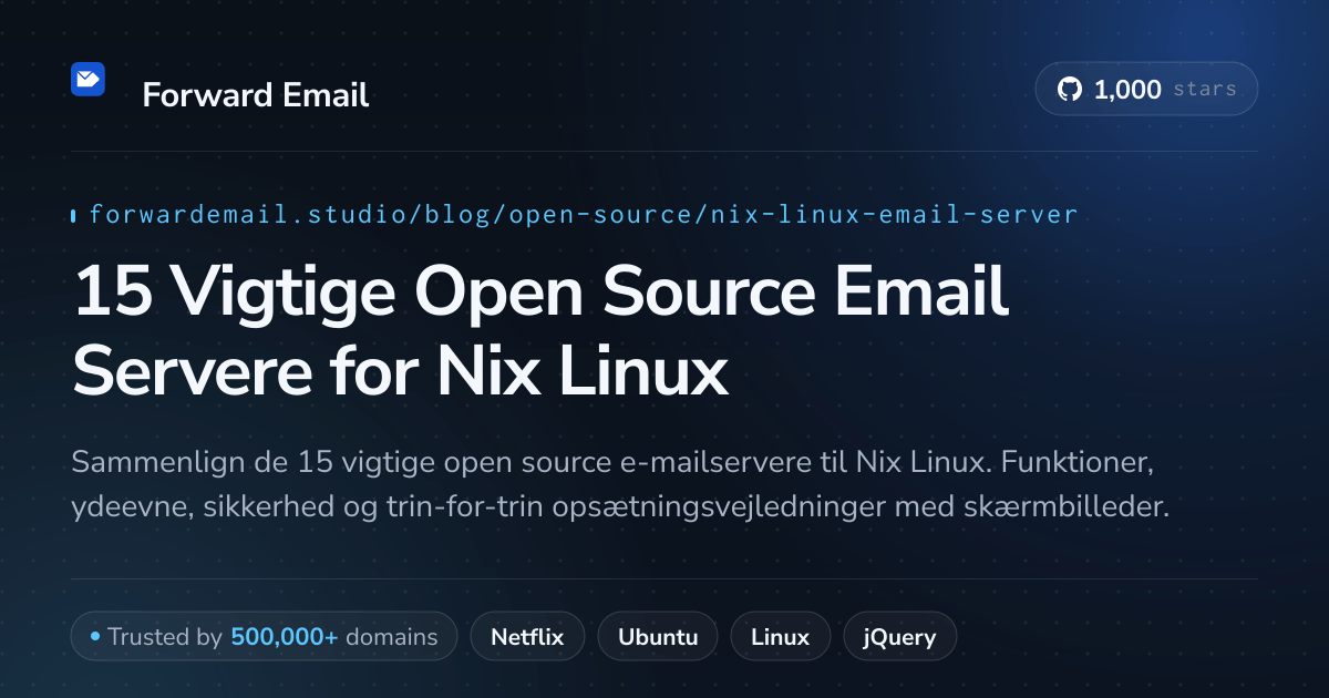 15 Vigtige Open Source Email Servere for Nix Linux 2026