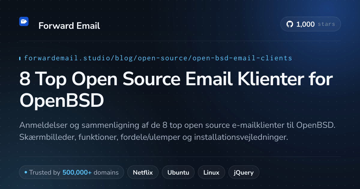 8 Top Open Source Email Klienter for OpenBSD 2026