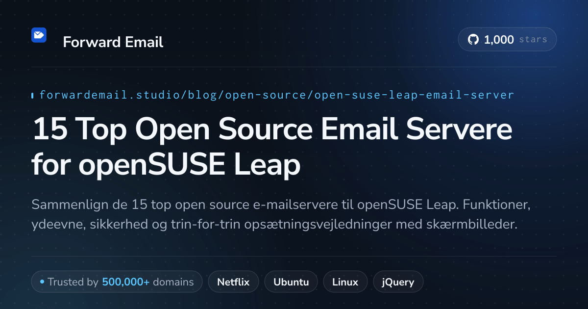 15 Top Open Source Email Servere for openSUSE Leap 2026