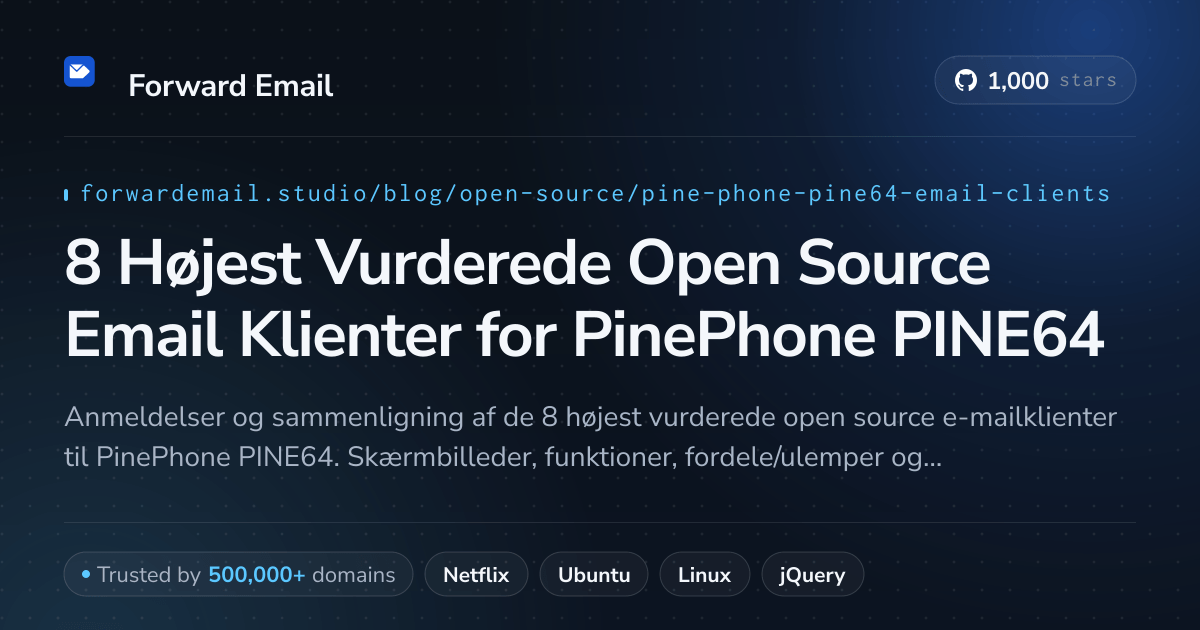 8 Højest Vurderede Open Source Email Klienter for PinePhone PINE64 2026