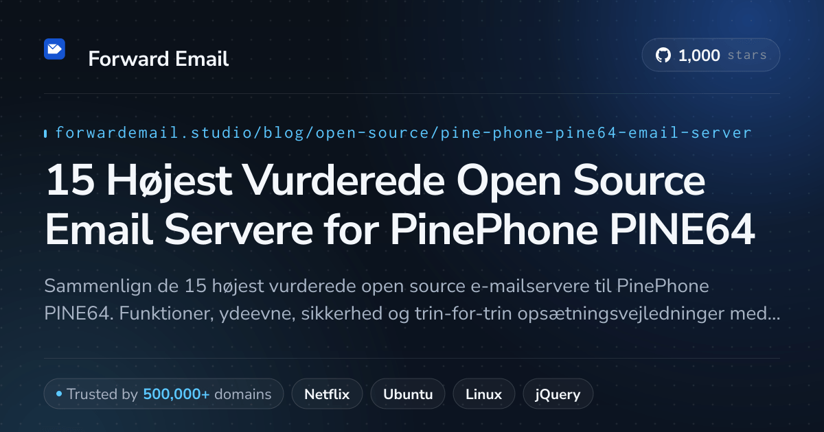 15 Højest Vurderede Open Source Email Servere for PinePhone PINE64 2026