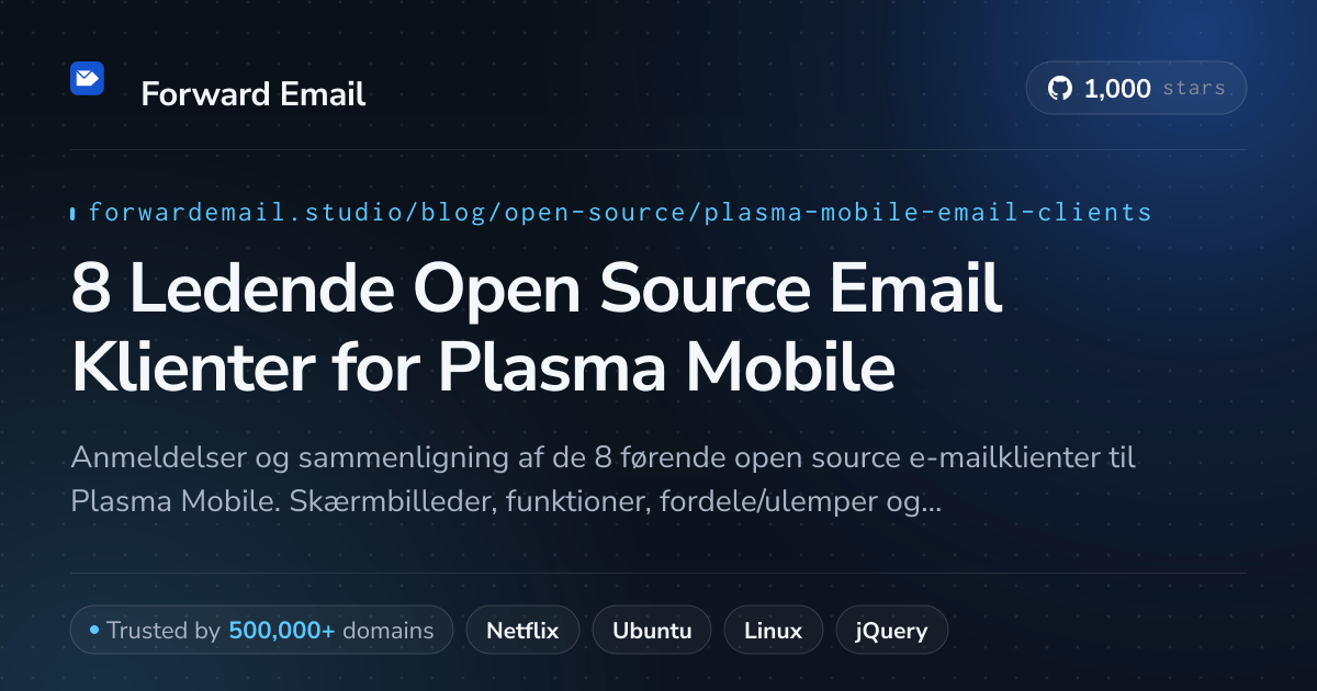 8 Ledende Open Source Email Klienter for Plasma Mobile 2026