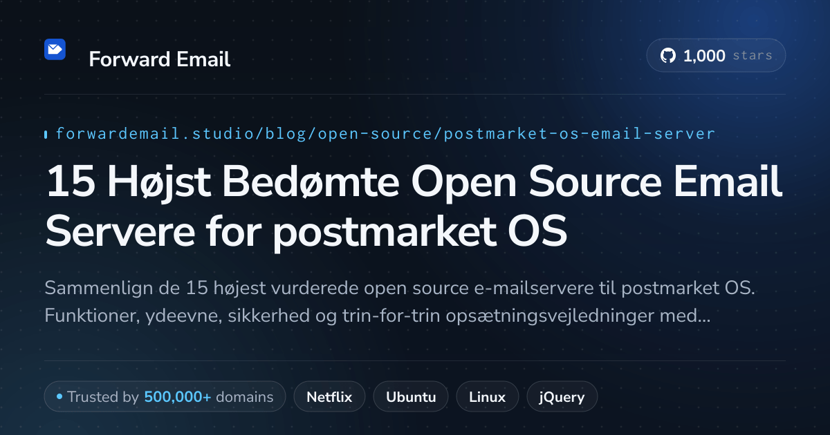 15 Højst Bedømte Open Source Email Servere for postmarket OS 2026