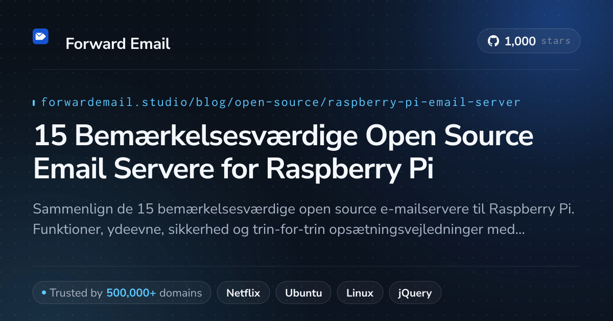 15 Bemærkelsesværdige Open Source Email Servere for Raspberry Pi 2026