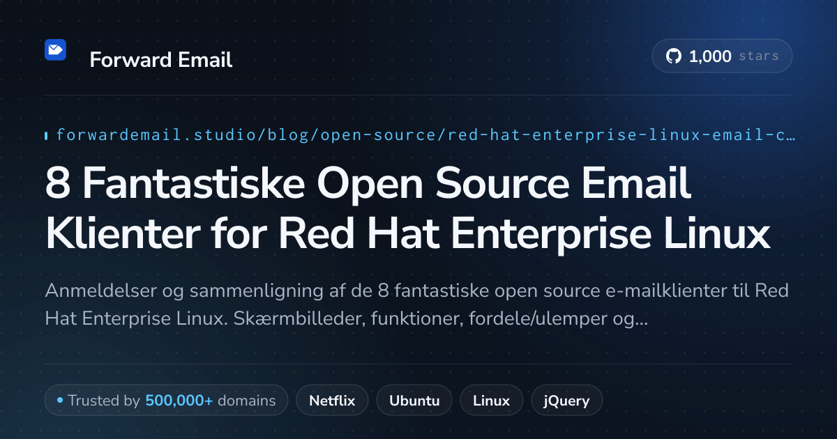 8 Fantastiske Open Source Email Klienter for Red Hat Enterprise Linux 2026